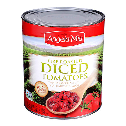 Angela Mia Fire Roasted Diced Tomatoes, 102 Ounce, 6 Per Case